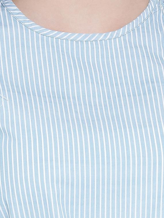 tie front striped a-line dress - 16750806 - Zoom Image - 5