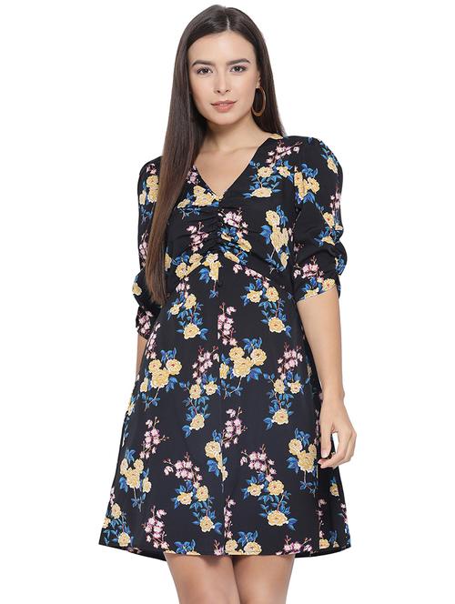 v-neck floral a-line dress - 16750816 - Standard Image - 1