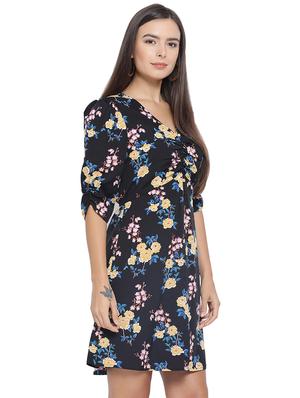 v-neck floral a-line dress - 16750816 - Standard Image - 2