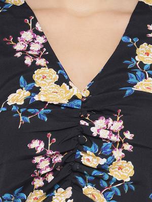 v-neck floral a-line dress - 16750816 - Standard Image - 5