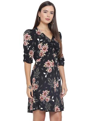 v-neck floral a-line dress - 16750817 - Standard Image - 2