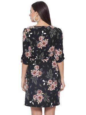 v-neck floral a-line dress - 16750817 - Standard Image - 3