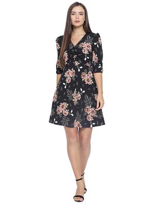 v-neck floral a-line dress - 16750817 - Standard Image - 4