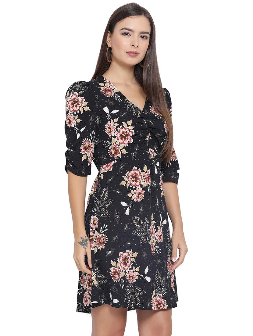v-neck floral a-line dress - 16750817 - Zoom Image - 2