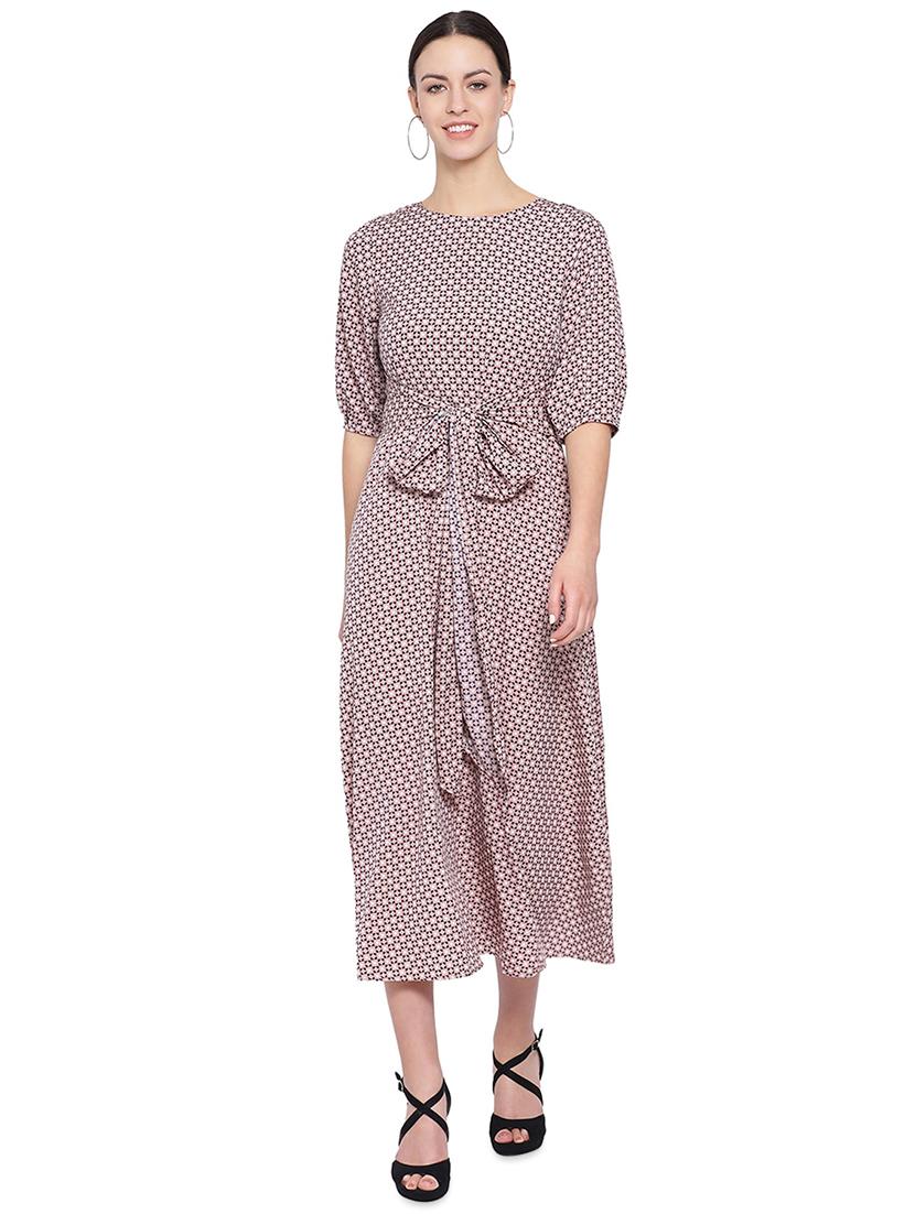 tie front printed maxi dress - 16750821 - Zoom Image - 1