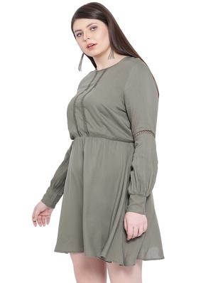 bishop sleeved lace detail a-line dress - 16750826 - Standard Image - 2