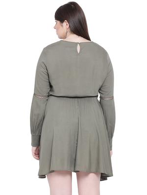 bishop sleeved lace detail a-line dress - 16750826 - Standard Image - 3