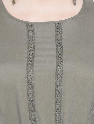 bishop sleeved lace detail a-line dress - 16750826 - Standard Image - 5