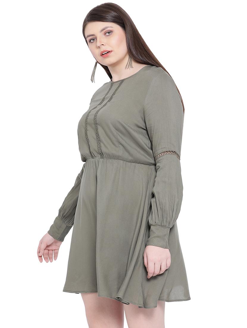 bishop sleeved lace detail a-line dress - 16750826 - Zoom Image - 2
