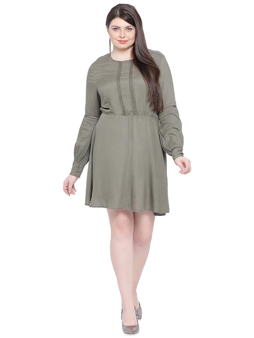 bishop sleeved lace detail a-line dress - 16750826 - Zoom Image - 4