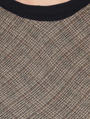 round neck checkered a-line dress - 16750828 - Standard Image - 5