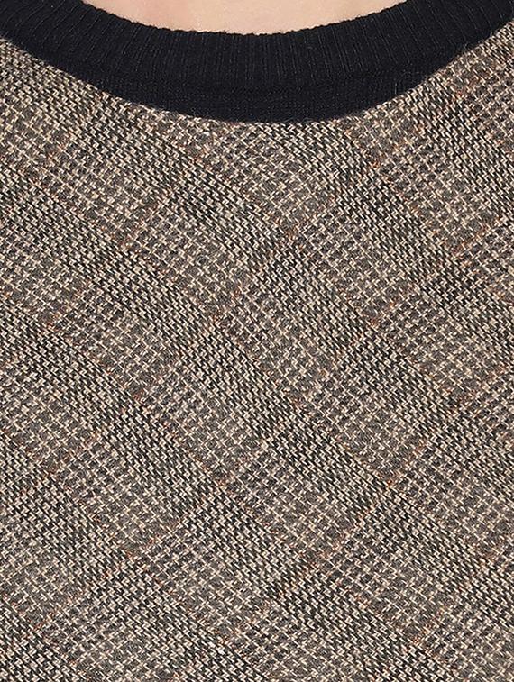round neck checkered a-line dress - 16750828 - Zoom Image - 5