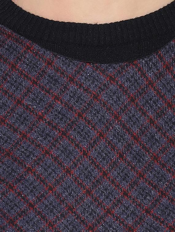 round neck checkered a-line dress - 16750829 - Zoom Image - 5