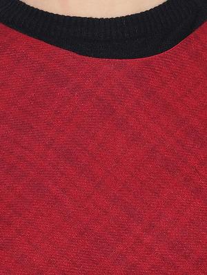 round neck checkered a-line dress - 16750831 - Standard Image - 5