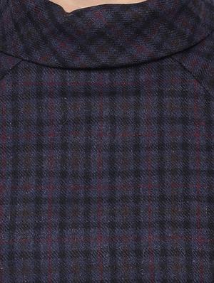 turtle neck checkered a-line dress - 16750838 - Standard Image - 5