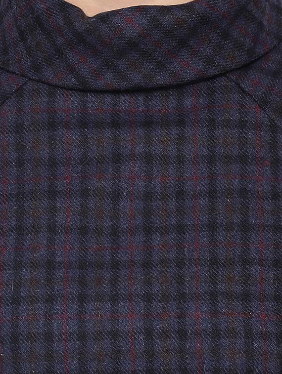 turtle neck checkered a-line dress - 16750838 - Zoom Image - 5