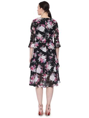 tie front floral a-line dress - 16750844 - Standard Image - 3