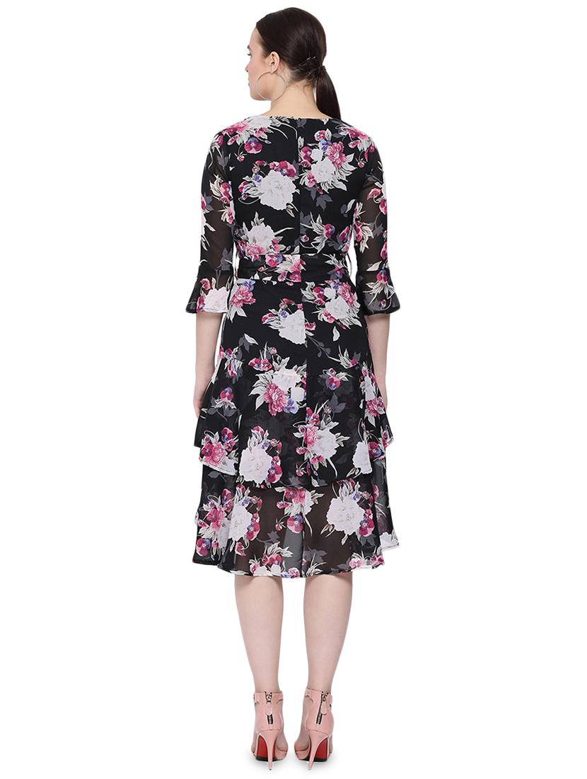 tie front floral a-line dress - 16750844 - Zoom Image - 3