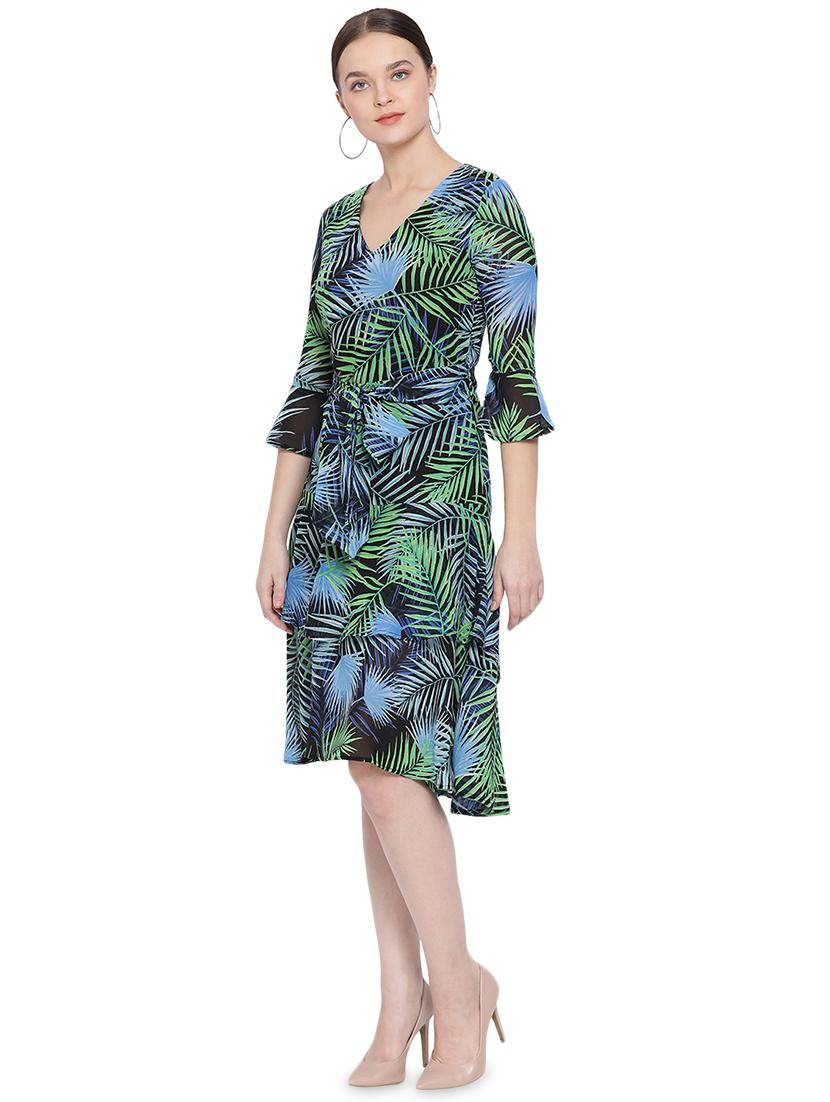 tie front tropical a-line dress - 16750845 - Zoom Image - 2