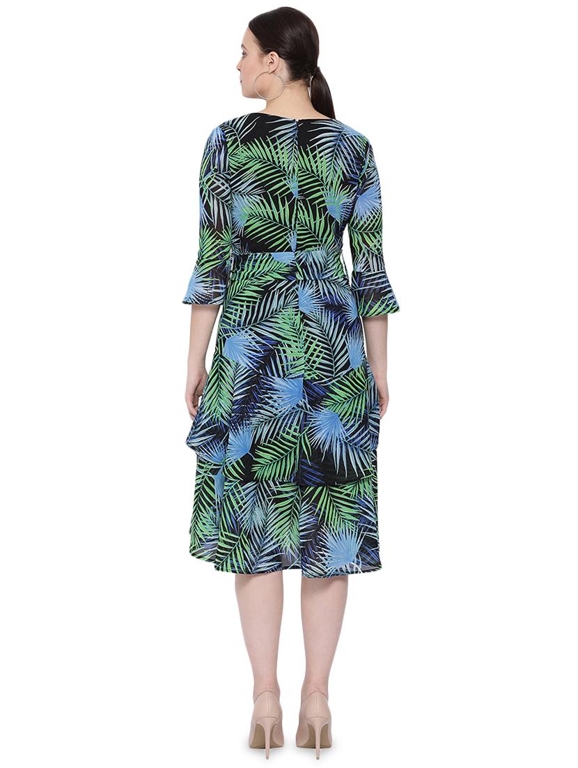 tie front tropical a-line dress - 16750845 - Zoom Image - 3