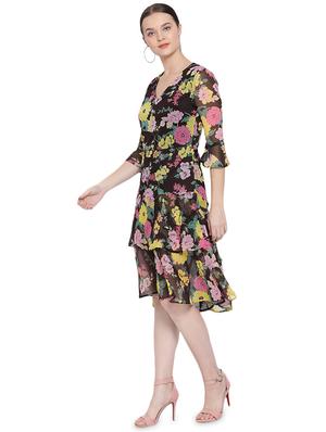v-neck floral a-line dress - 16750846 - Standard Image - 2