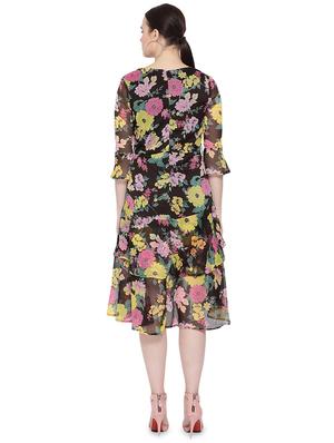 v-neck floral a-line dress - 16750846 - Standard Image - 3