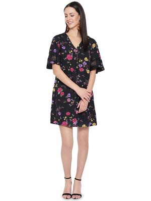 v-neck floral a-line dress - 16750847 - Standard Image - 4
