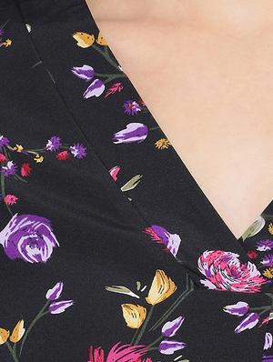 v-neck floral a-line dress - 16750847 - Standard Image - 5