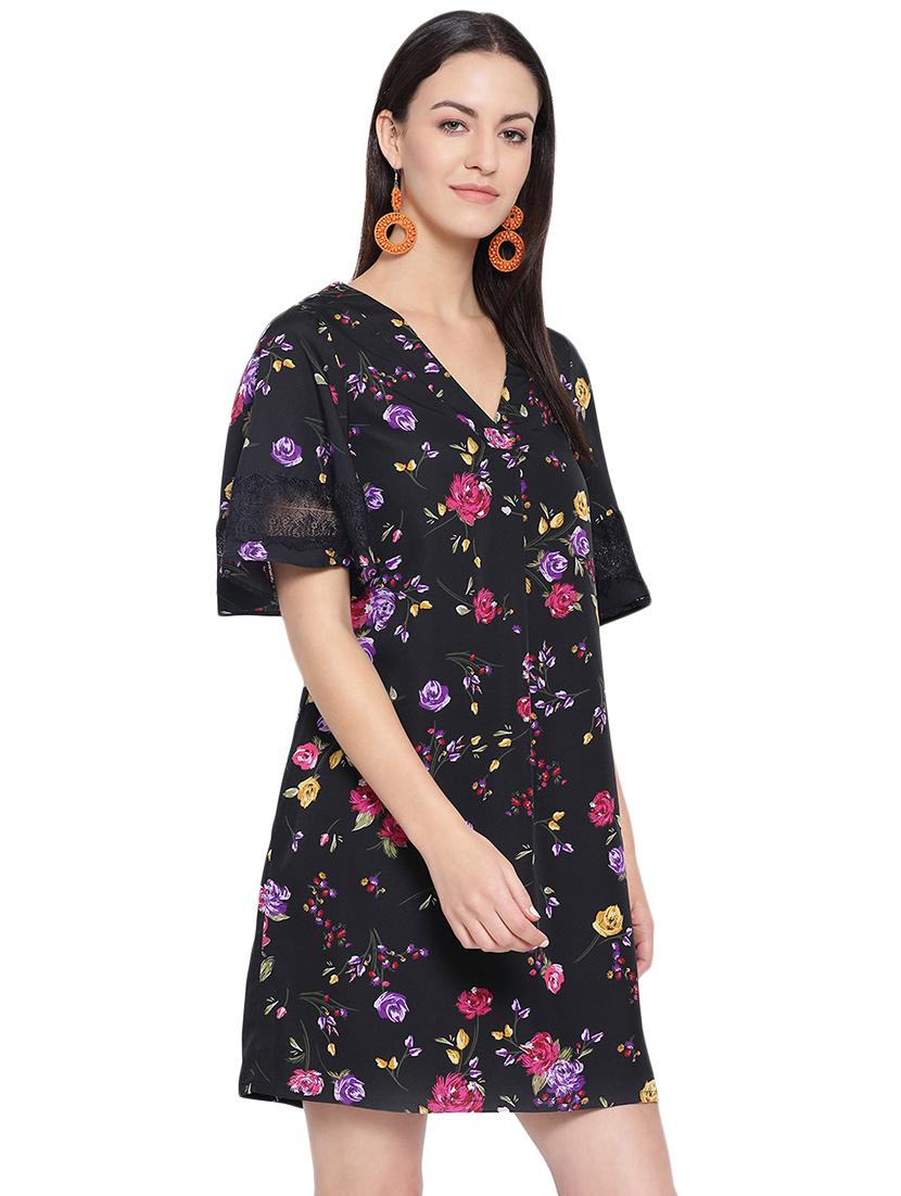 v-neck floral a-line dress - 16750847 - Zoom Image - 2