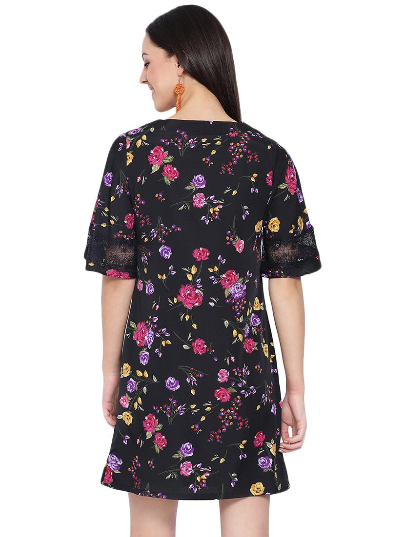v-neck floral a-line dress - 16750847 - Zoom Image - 3