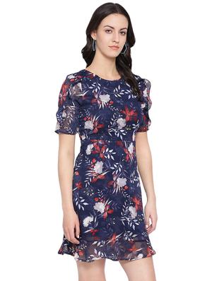 frill detail floral a-line dress - 16750854 - Standard Image - 2