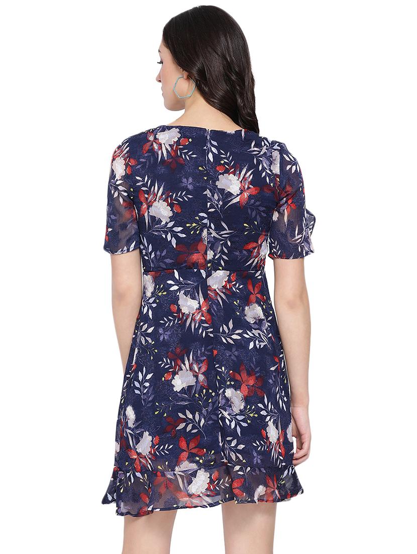 frill detail floral a-line dress - 16750854 - Zoom Image - 3