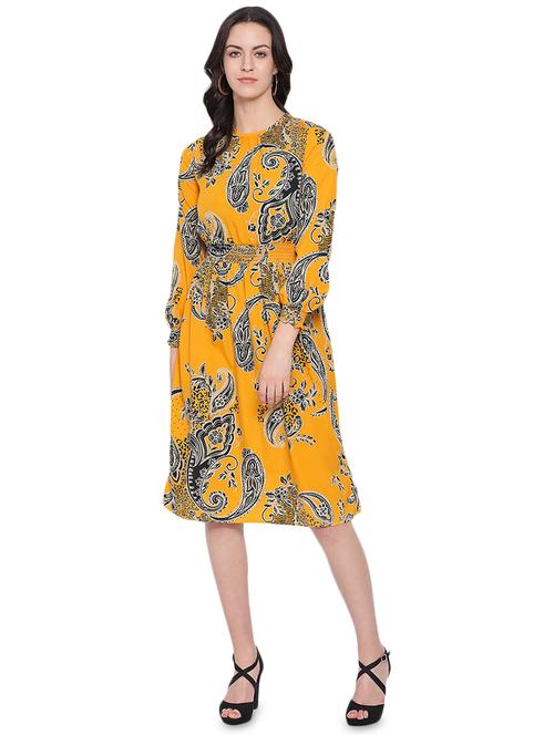 bishop sleeved paisley a-line dress - 16750855 - Standard Image - 1