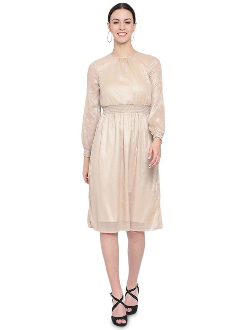 bishop sleeved solid a-line dress - 16750856 - Very Small Image - 1