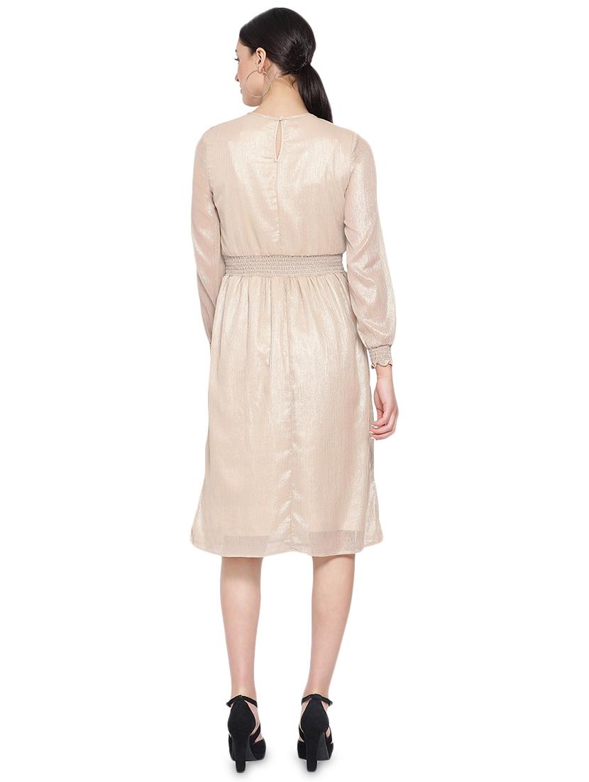 bishop sleeved solid a-line dress - 16750856 - Zoom Image - 3