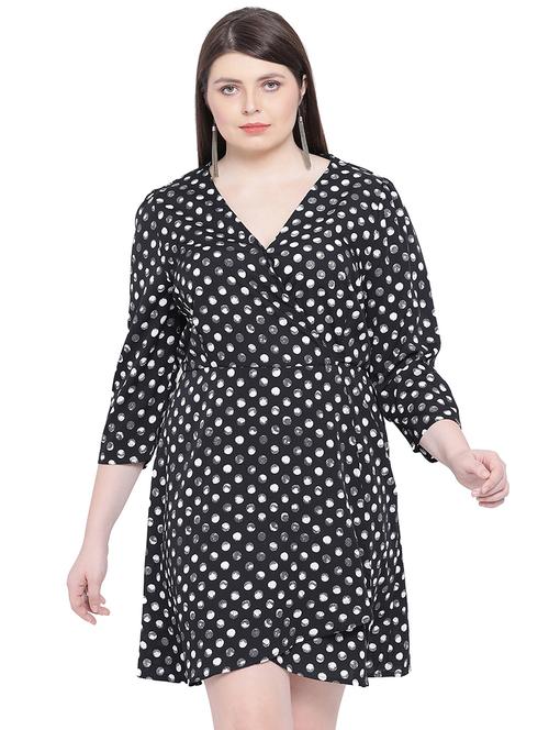 v-neck polka dot a-line dress - 16750857 - Standard Image - 1