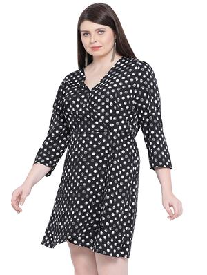 v-neck polka dot a-line dress - 16750857 - Standard Image - 2