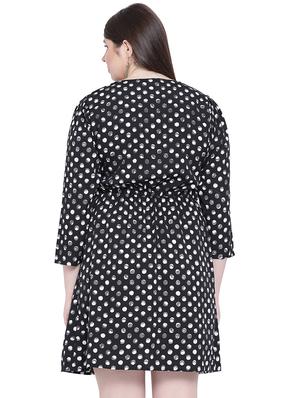v-neck polka dot a-line dress - 16750857 - Standard Image - 3