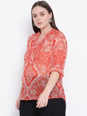 v-neck printed top - 16750862 - Standard Image - 2