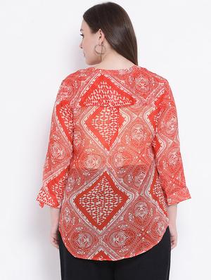v-neck printed top - 16750862 - Standard Image - 3