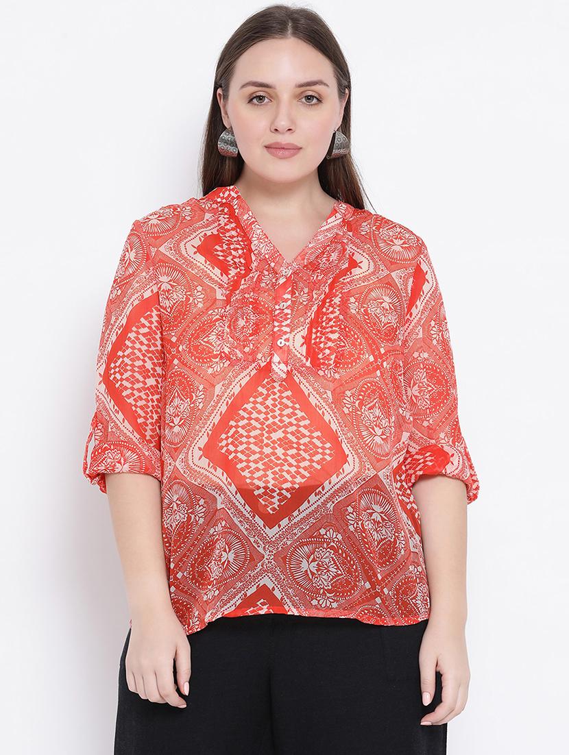 v-neck printed top - 16750862 - Zoom Image - 1