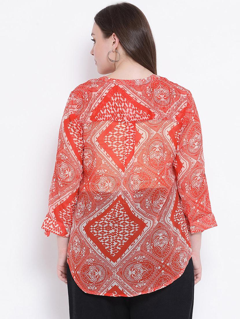v-neck printed top - 16750862 - Zoom Image - 3