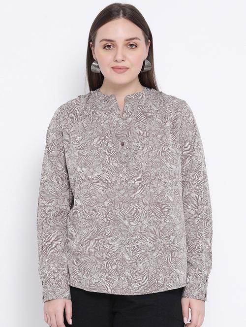mandarin neck long sleeved top - 16750869 - Standard Image - 1
