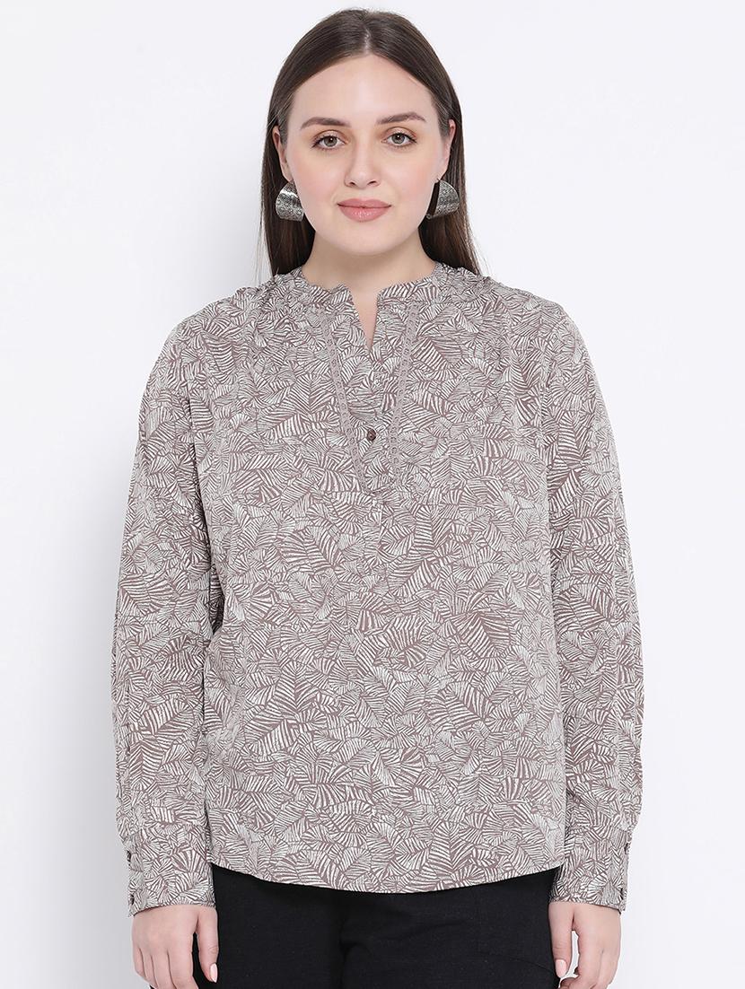 mandarin neck long sleeved top - 16750869 - Zoom Image - 1