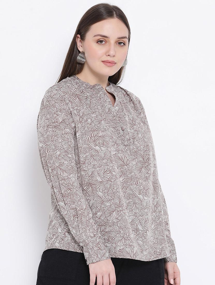 mandarin neck long sleeved top - 16750869 - Zoom Image - 2
