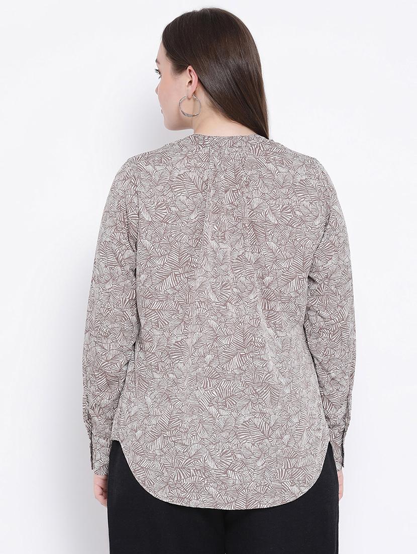 mandarin neck long sleeved top - 16750869 - Zoom Image - 3
