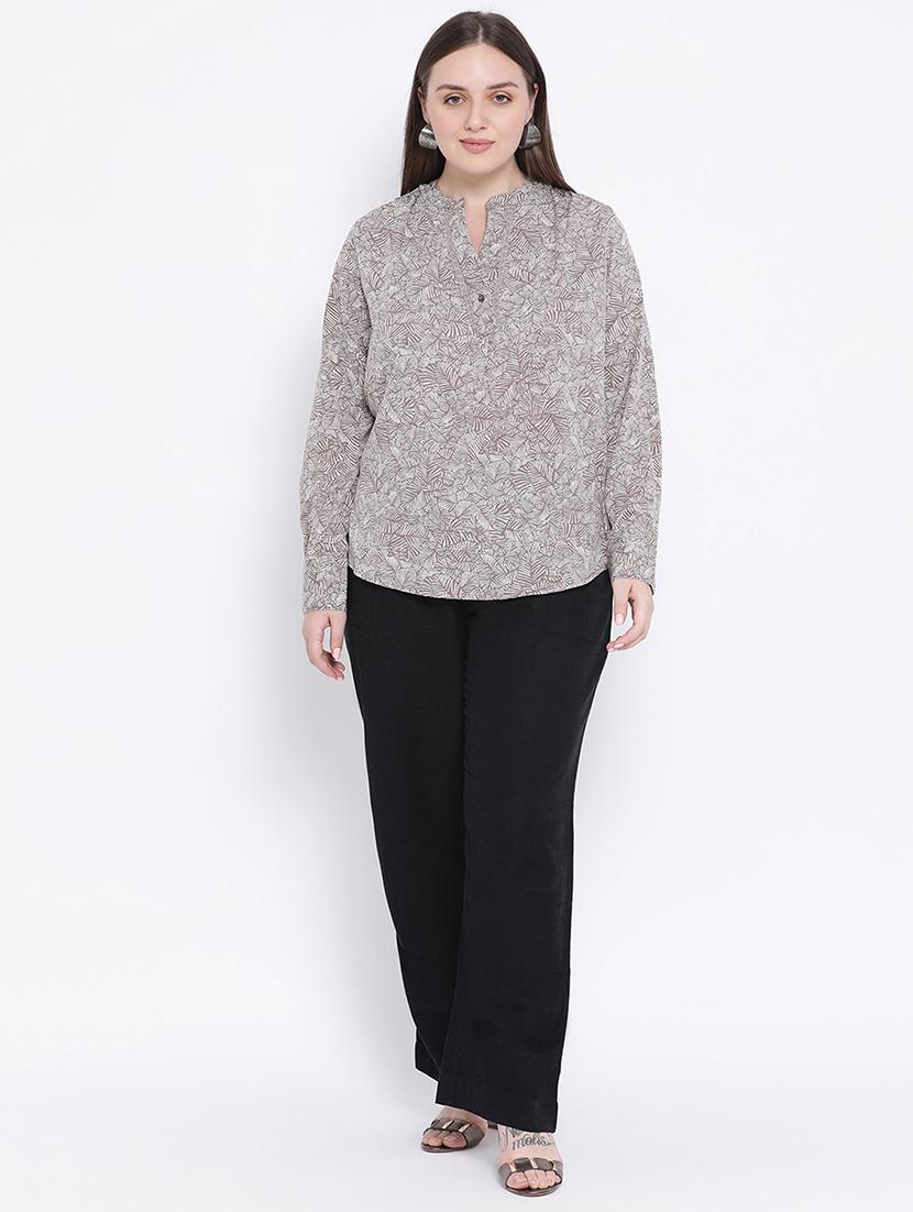mandarin neck long sleeved top - 16750869 - Zoom Image - 4