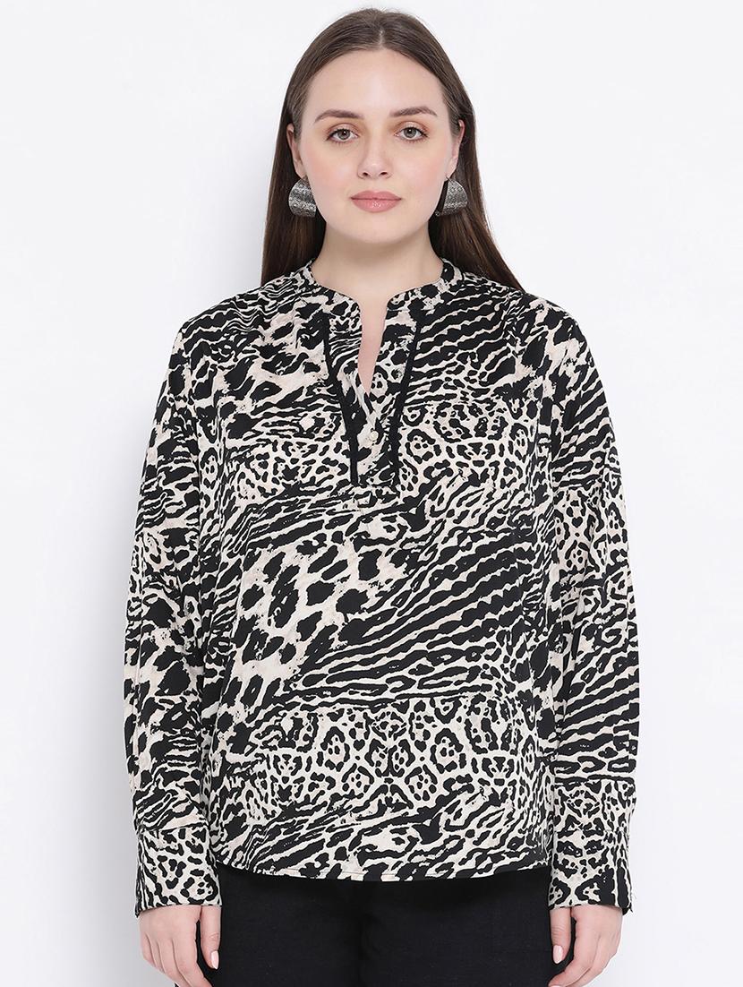 mandarin neck animal top - 16750871 - Zoom Image - 1