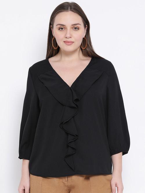 v-neck ruffle detail top - 16750872 - Standard Image - 1