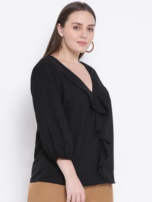 v-neck ruffle detail top - 16750872 - Standard Image - 2